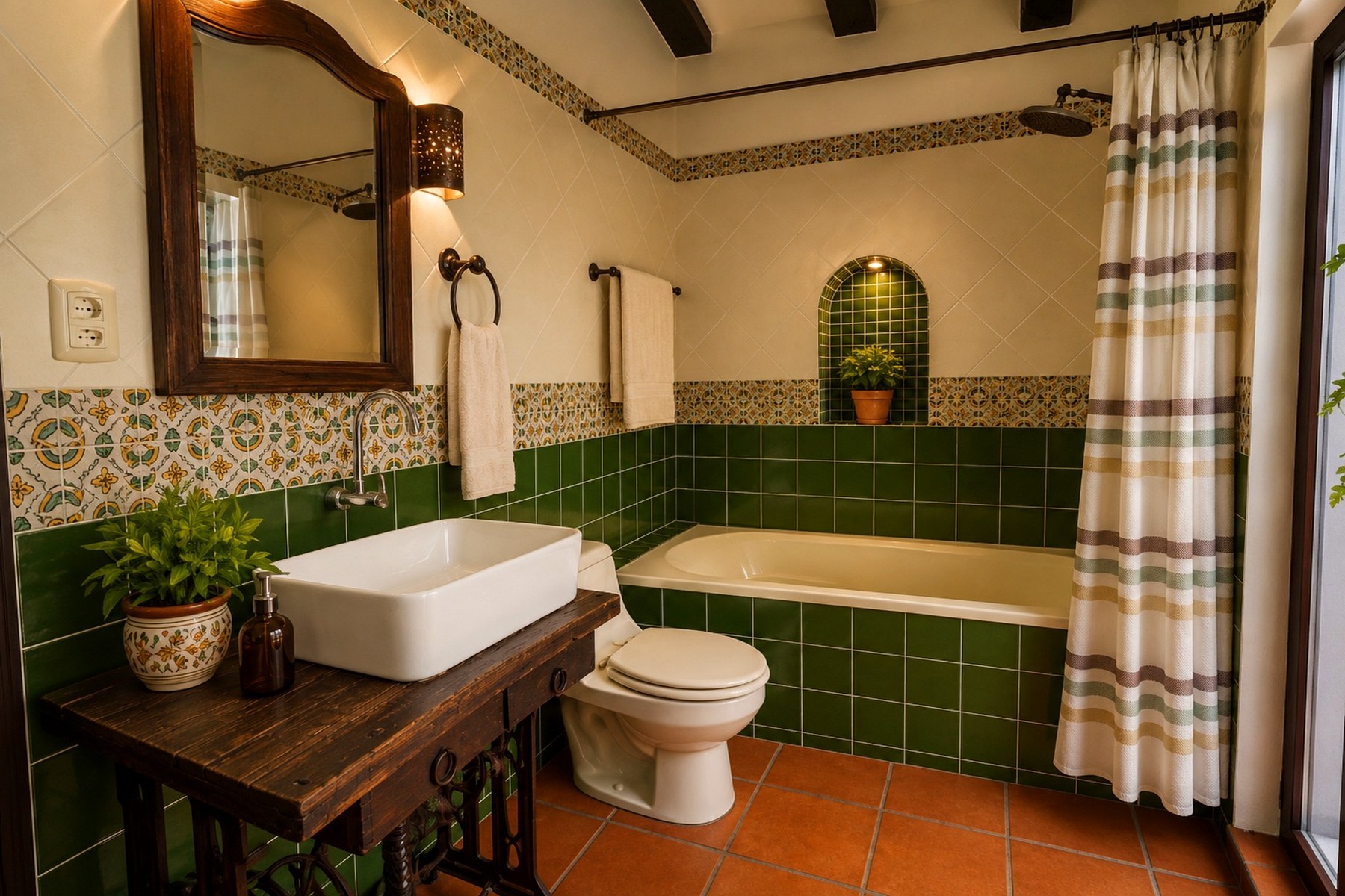 Baño principal estilo colonial